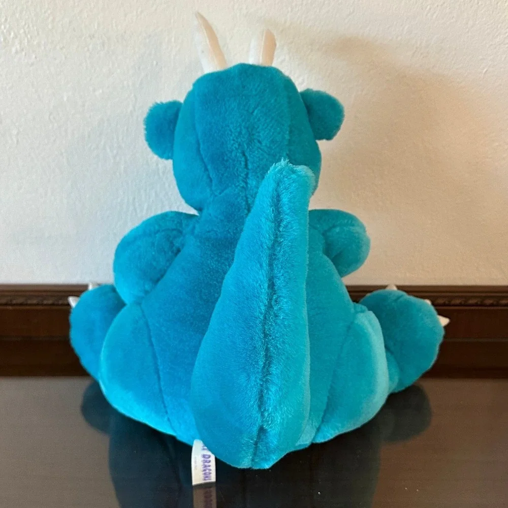 Vintage 1991 Fat Dragons DLC Turquoise Blue Pink Plush Stuffed Animal 16 Inch